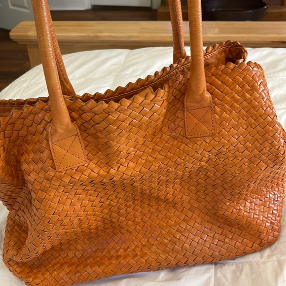 Beautiful genuine leather Pons Quintana orange handbag. - Picture 3 of 15
